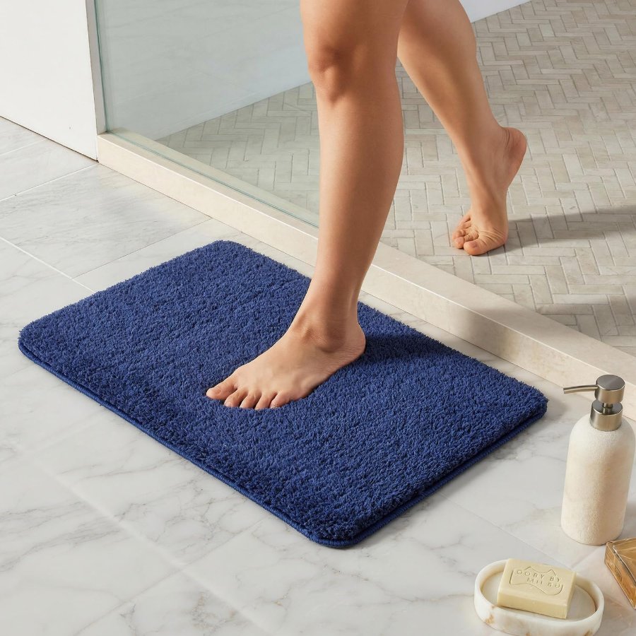 TYUU Navy Blue Bathroom Rugs
