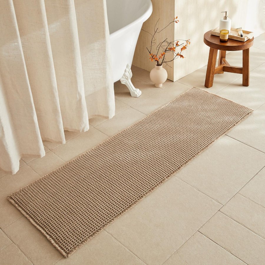 TYUU Waffle Runner Rug Bathroom