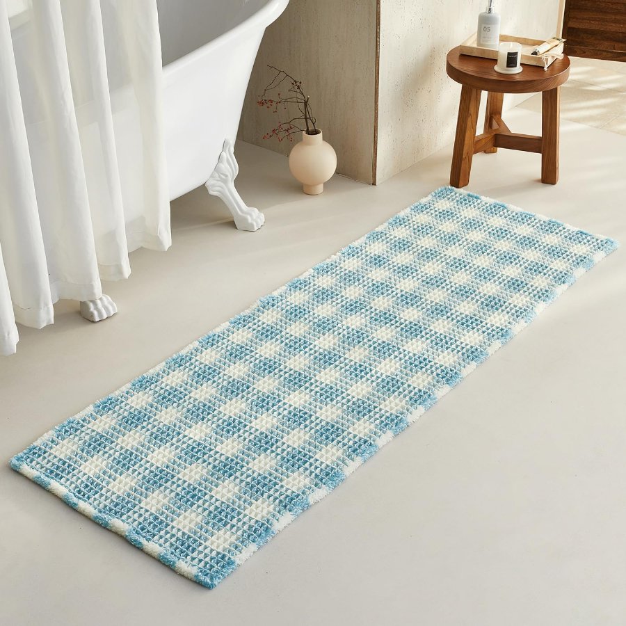 TYUU Waffle Runner Rug Bathroom