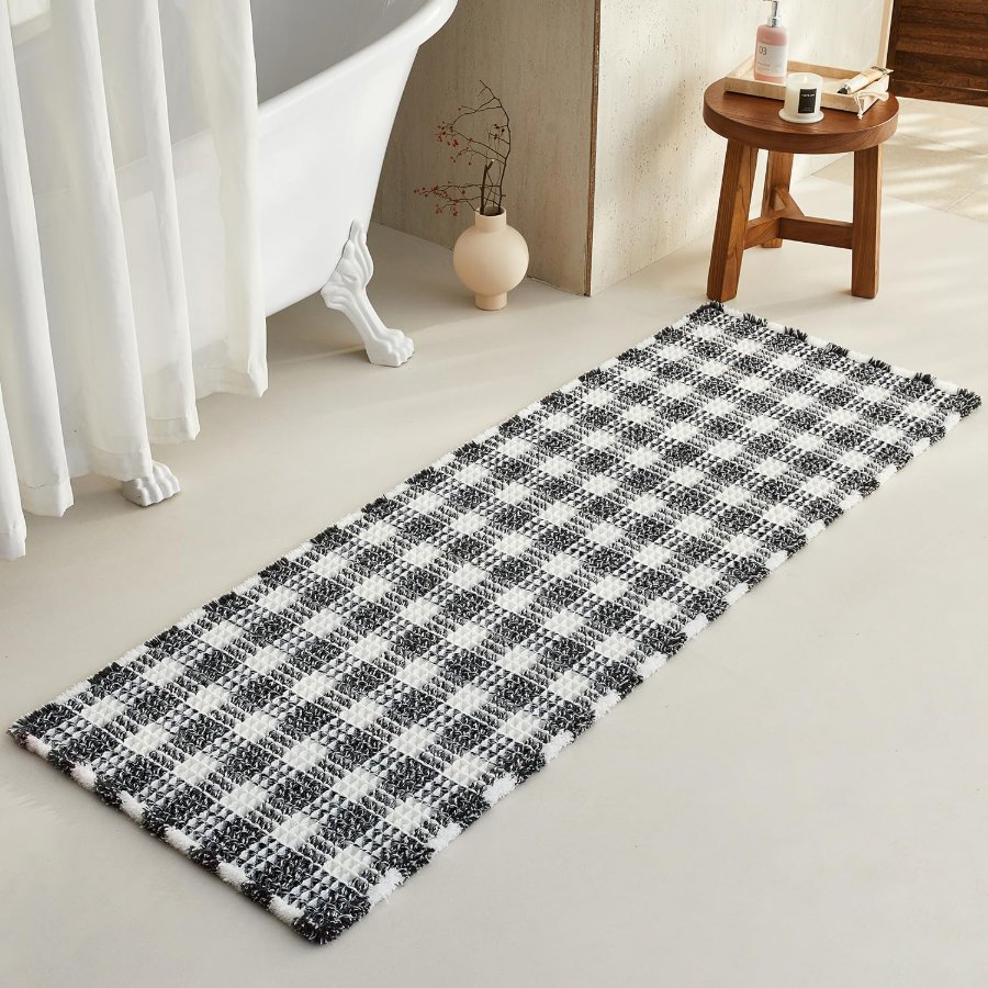 TYUU Waffle Runner Rug Bathroom